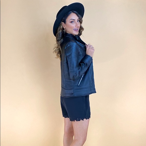 NWT black faux leather jacket - Picture 4 of 4